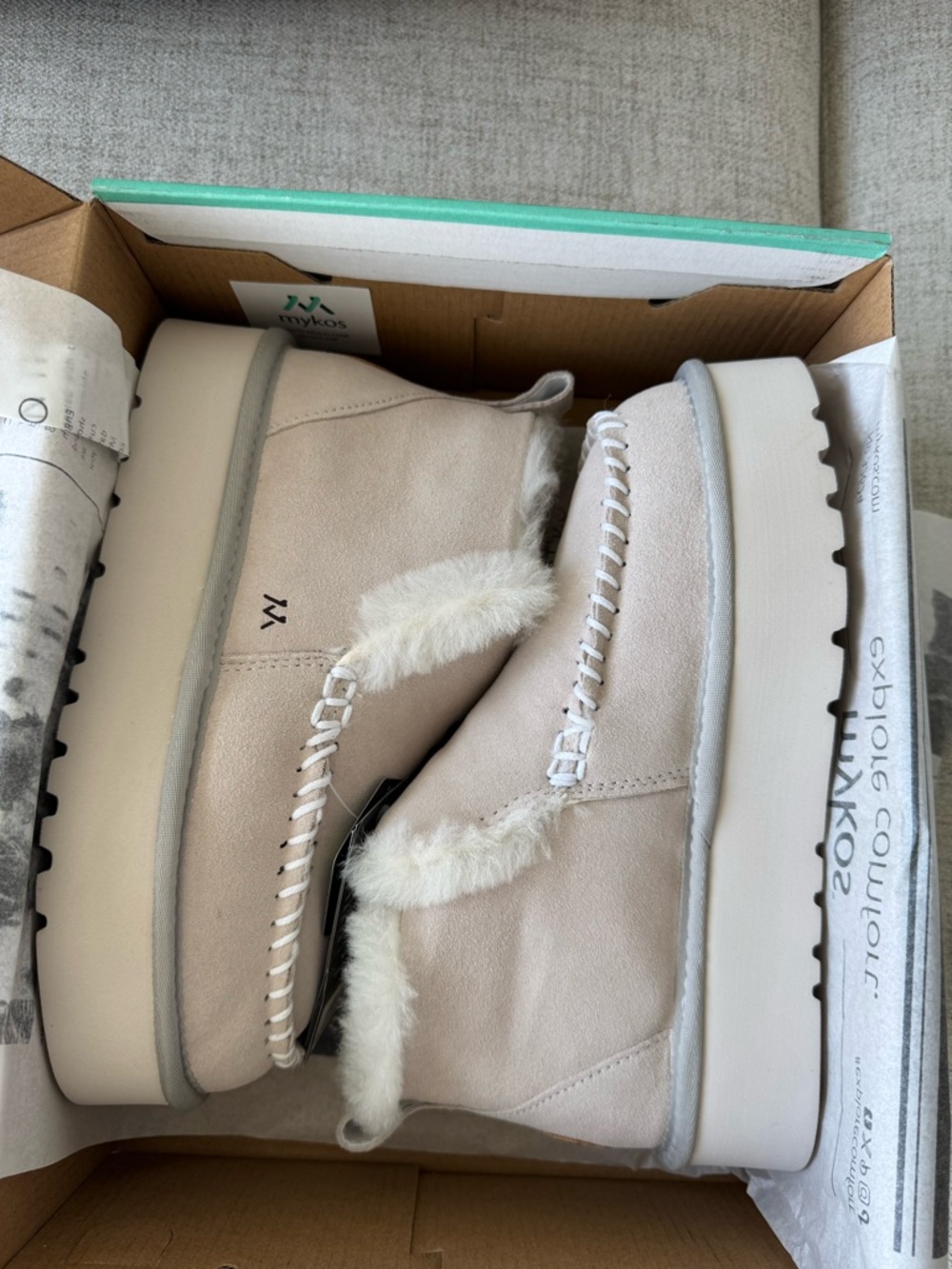 Mykos tan slipppers